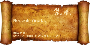 Noszek Anett névjegykártya
